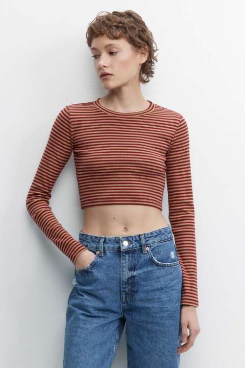 Лонгслив хлопковый укороченный в полоску, Бордовый, Лонгслив хлопковый укороченный в полоску
Лонгслив хлопковый укороченный в полоску, Бордовый, Лонгслив хлопковый укороченный в полоску