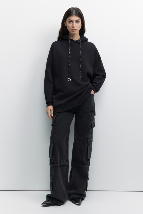 Худи oversize хлопковая с капюшоном и цепочками, Черный, Худи oversize хлопковая с капюшоном и цепочками
Худи oversize хлопковая с капюшоном и цепочками, Черный, Худи oversize хлопковая с капюшоном и цепочками