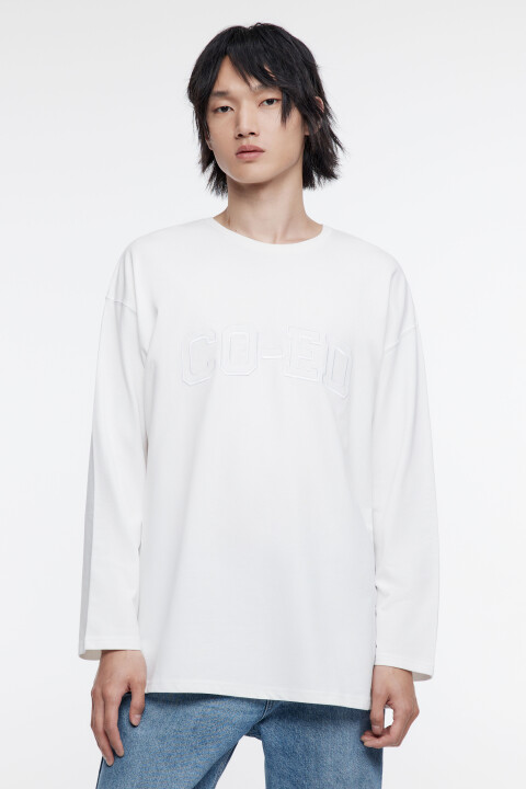 Лонгслив oversize хлопковый с принтом-надписью, Белый, Лонгслив oversize хлопковый с принтом-надписью
Лонгслив oversize хлопковый с принтом-надписью, Белый, Лонгслив oversize хлопковый с принтом-надписью