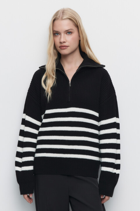 Свитер oversize вязаный с воротником на молнии, Черный, Свитер oversize вязаный с воротником на молнии
Свитер oversize вязаный с воротником на молнии, Черный, Свитер oversize вязаный с воротником на молнии