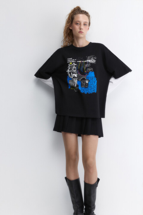 Лонгслив oversize рваный с двойным рукавом и принтом, Черный, Лонгслив oversize рваный с двойным рукавом и принтом
Лонгслив oversize рваный с двойным рукавом и принтом, Черный, Лонгслив oversize рваный с двойным рукавом и принтом