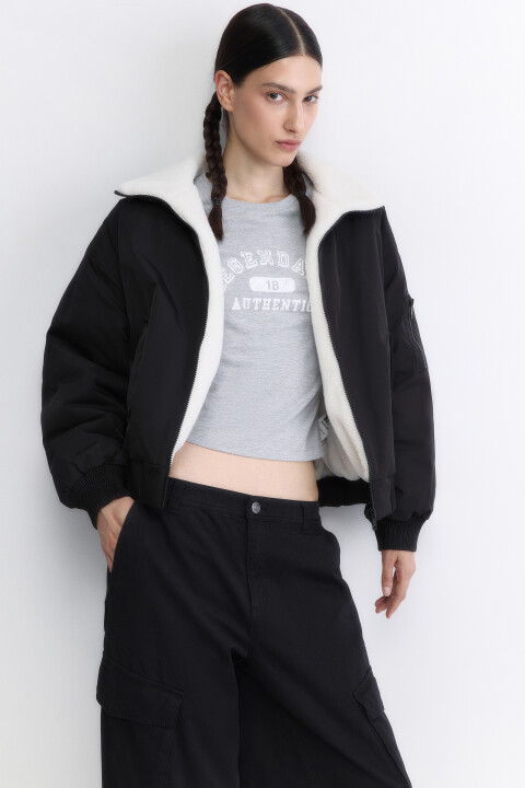 Куртка-бомбер oversize с теплой подкладкой, Черный, Куртка-бомбер oversize с теплой подкладкой
Куртка-бомбер oversize с теплой подкладкой, Черный, Куртка-бомбер oversize с теплой подкладкой