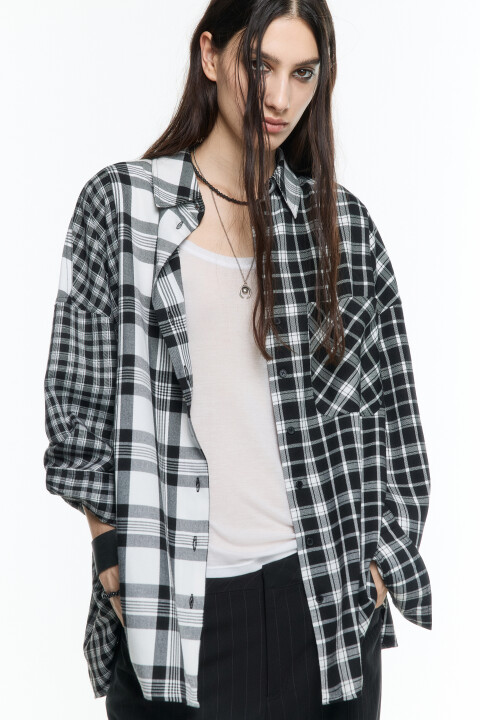 Рубашка oversize фланелевая с разными клетками, Черный, Рубашка oversize фланелевая с разными клетками
Рубашка oversize фланелевая с разными клетками, Черный, Рубашка oversize фланелевая с разными клетками