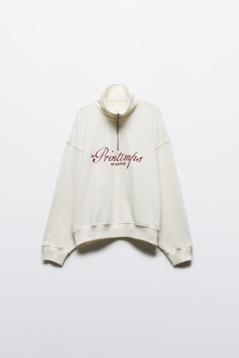 Толстовка half zip из футера с надписью, Белый, Толстовка half zip из футера с надписью
Толстовка half zip из футера с надписью, Белый, Толстовка half zip из футера с надписью