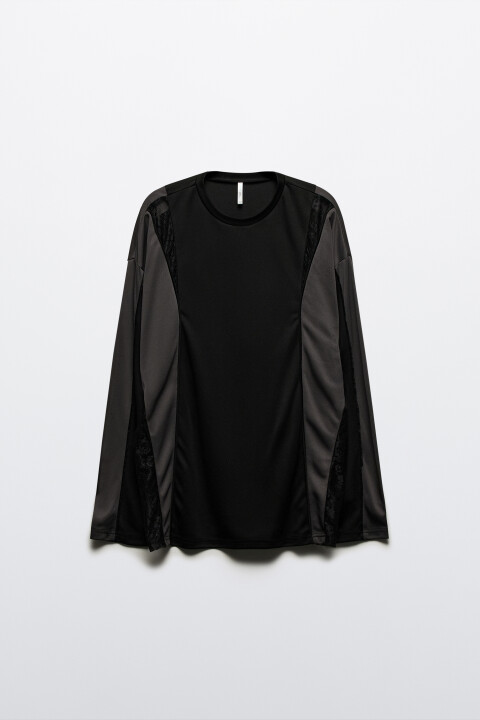 Лонгслив oversize с кружевными вставками, Черный, Лонгслив oversize с кружевными вставками
Лонгслив oversize с кружевными вставками, Черный, Лонгслив oversize с кружевными вставками
