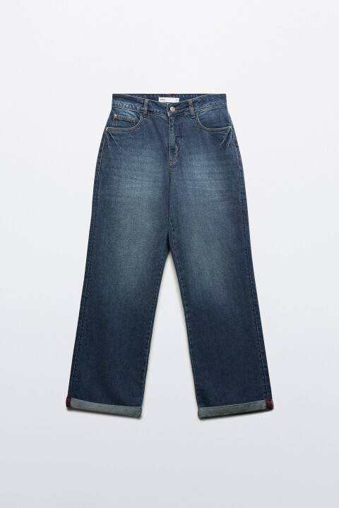 Джинсы straight fit с подворотами, Голубой, Джинсы straight fit с подворотами 
Джинсы straight fit с подворотами, Голубой, Джинсы straight fit с подворотами