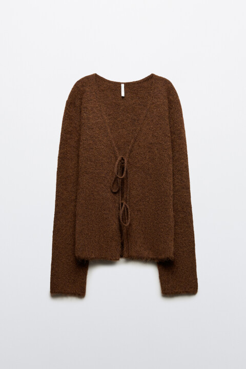 Кардиган на завязках с V-вырезом, Серый, Кардиган на завязках с V-вырезом 
Кардиган на завязках с V-вырезом, Серый, Кардиган на завязках с V-вырезом