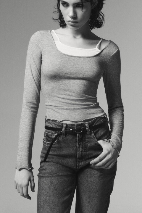 Лонгслив полуприлегающий с имитацией майки, Серый, Лонгслив полуприлегающий с имитацией майки
Лонгслив полуприлегающий с имитацией майки, Серый, Лонгслив полуприлегающий с имитацией майки