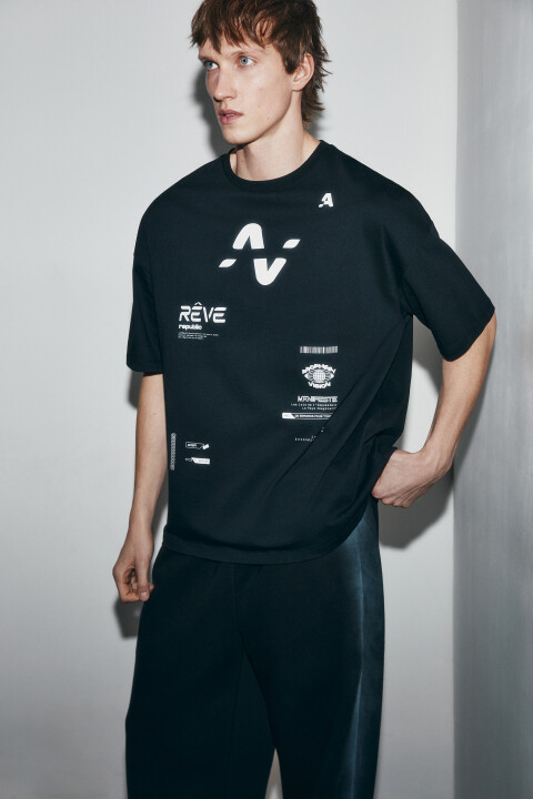 Футболка oversize хлопковая с принтом, Черный, Футболка oversize хлопковая с принтом
Футболка oversize хлопковая с принтом, Черный, Футболка oversize хлопковая с принтом