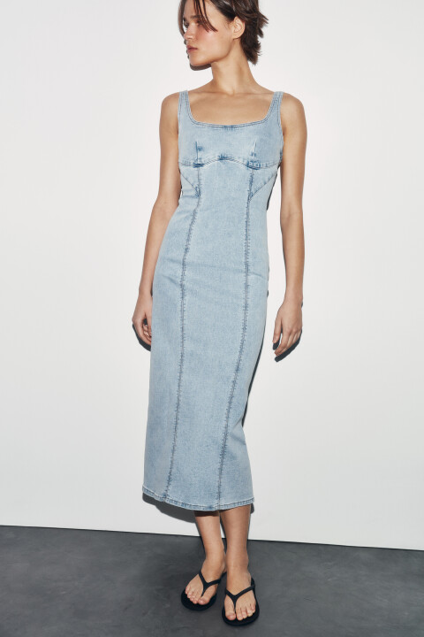 Платье джинсовое облегающее с декоративными швами, Голубой, Платье джинсовое облегающее с декоративными швами
Платье джинсовое облегающее с декоративными швами, Голубой, Платье джинсовое облегающее с декоративными швами