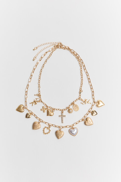 Колье-цепочка двухслойное золотистое с подвесками, Серый, Колье-цепочка двухслойное золотистое с подвесками
Колье-цепочка двухслойное золотистое с подвесками, Серый, Колье-цепочка двухслойное золотистое с подвесками