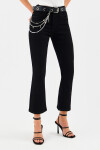 брюки джинсовые с ремнем и цепью декоративной женские