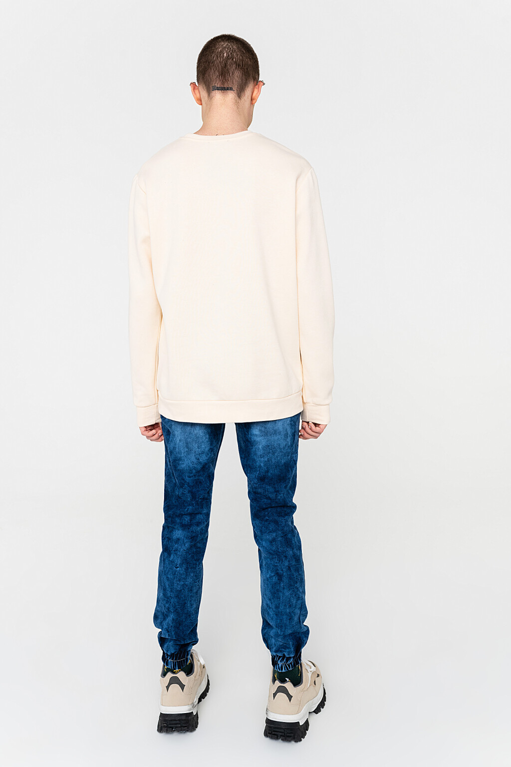 свитшот утепленный oversize из хлопка - цвет белый - 5