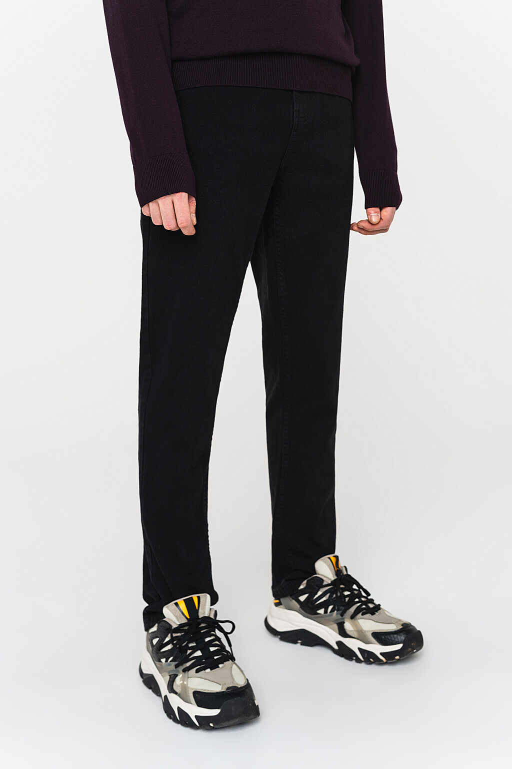 брюки джинсовые - цвет черный - 2