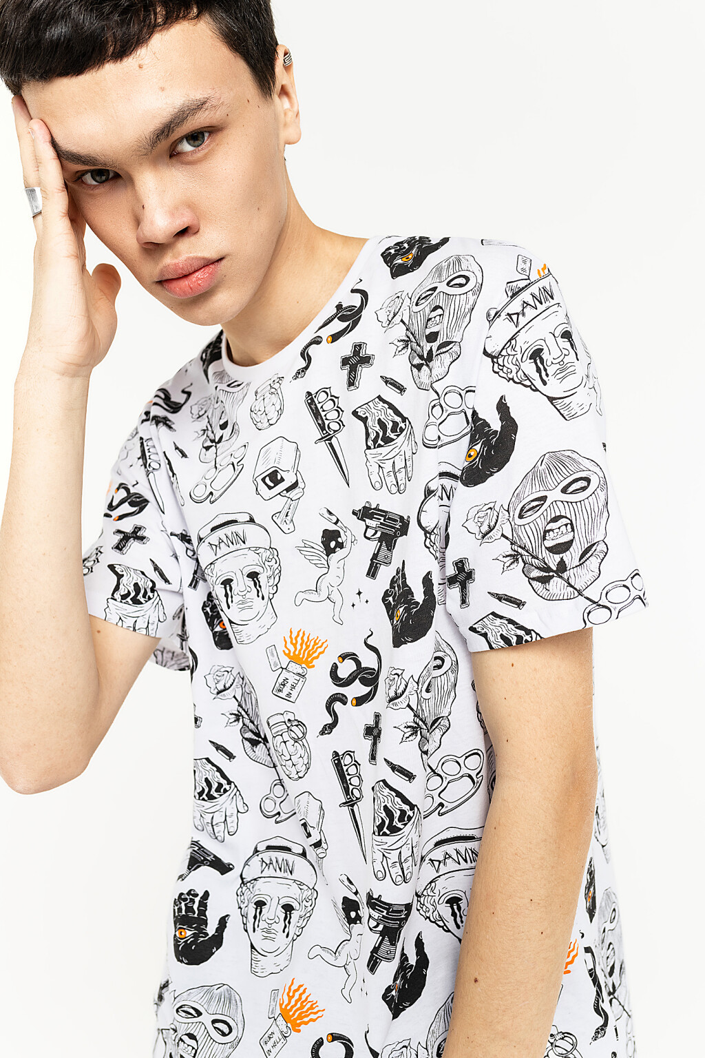 футболка мужская - цвет белый - 1