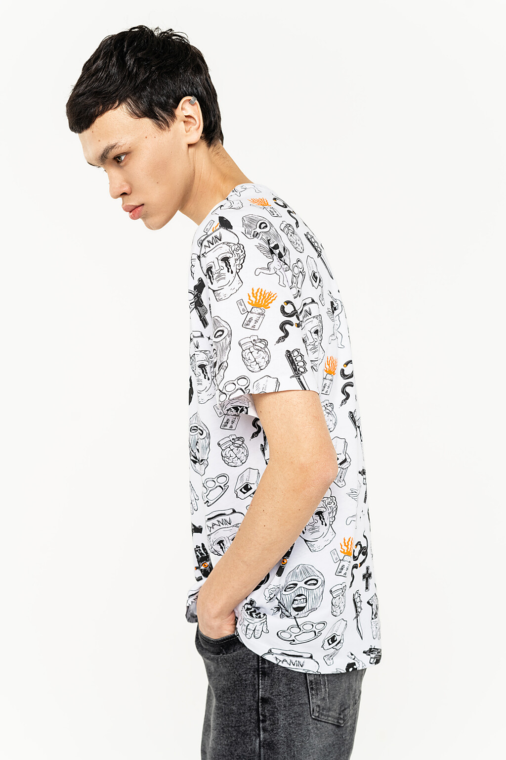 футболка мужская - цвет белый - 4