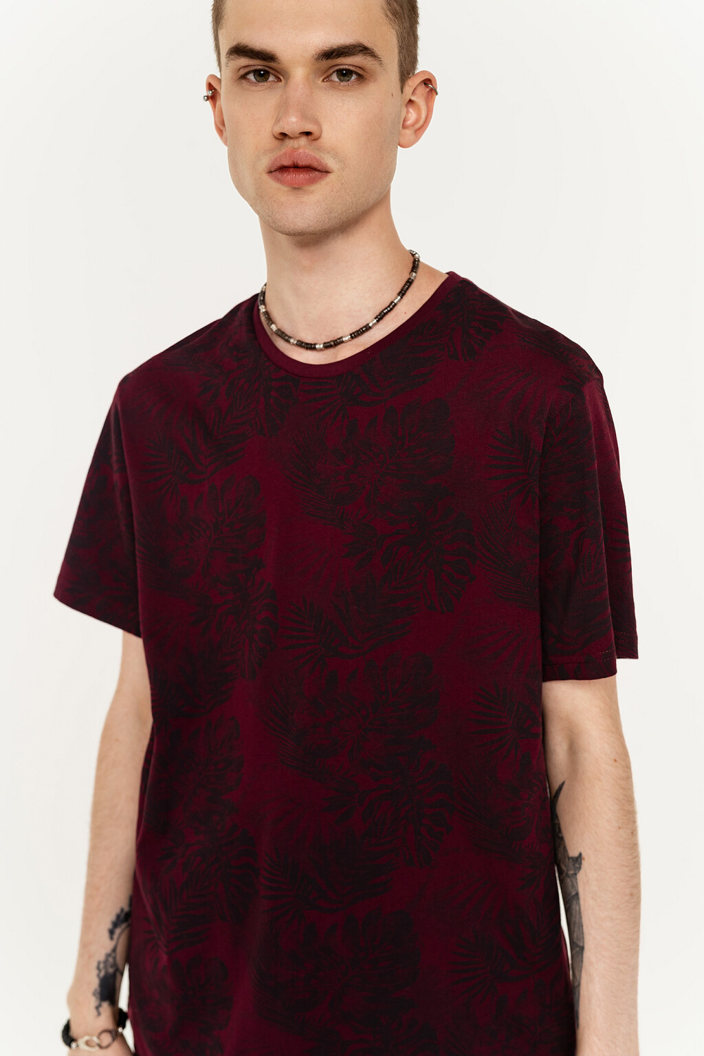 футболка мужская - цвет бордовый - 1