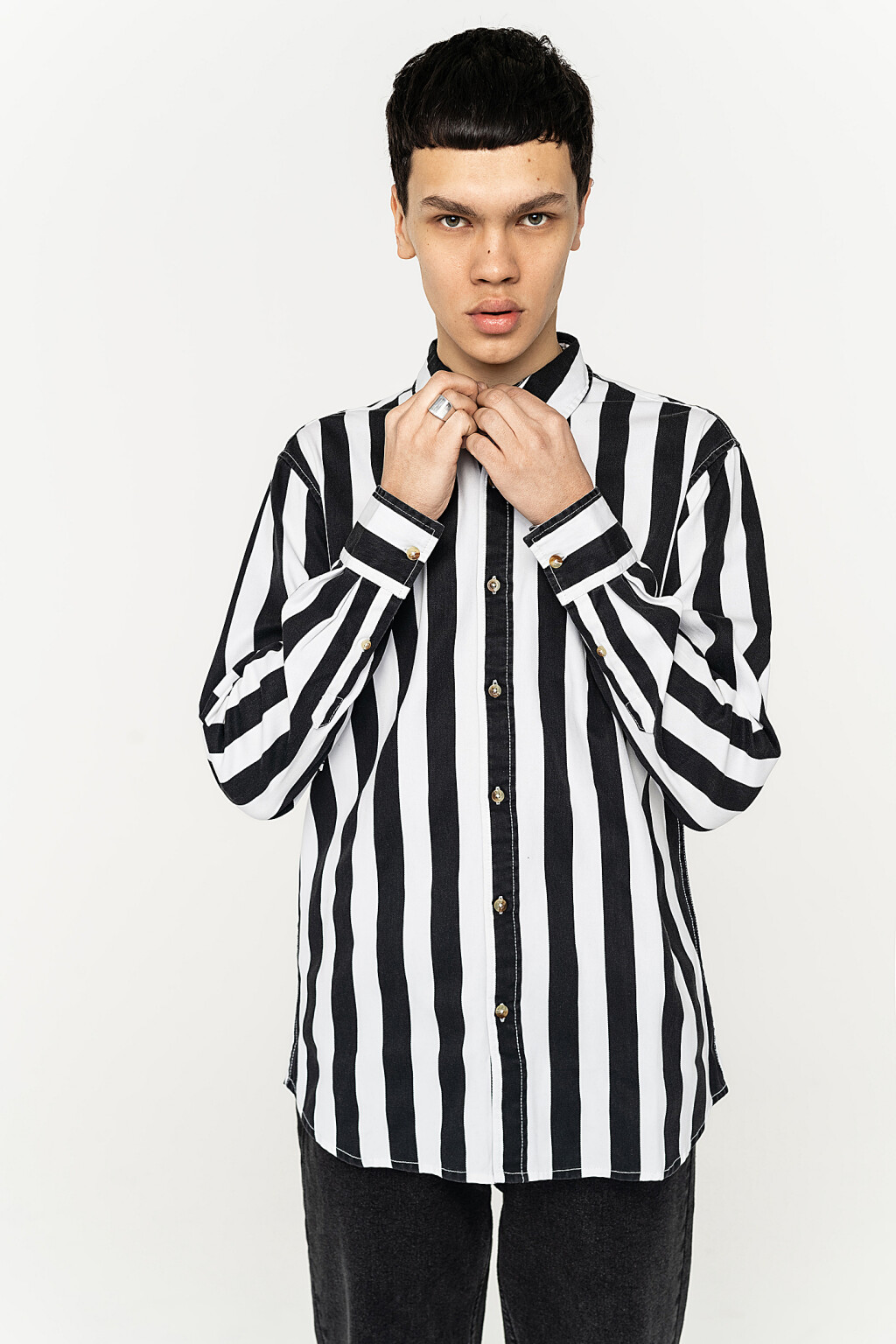 верхняя сорочка - цвет черный - 4