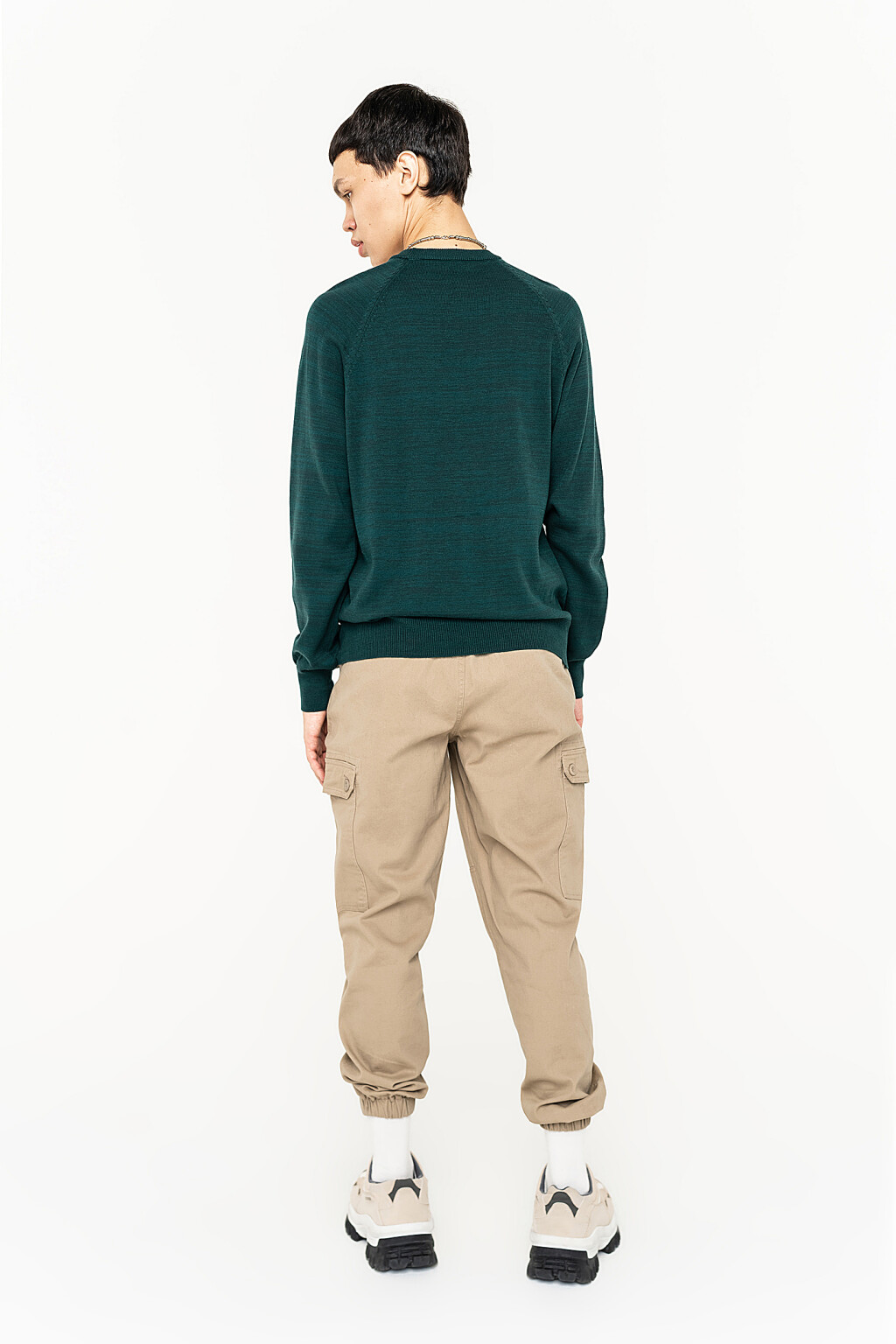 джемпер oversize хлопковый с рукавом реглан - цвет зеленый - 5