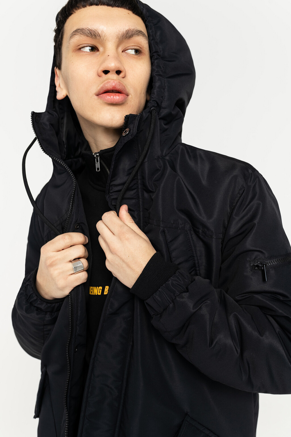 куртка мужская - цвет черный - 1