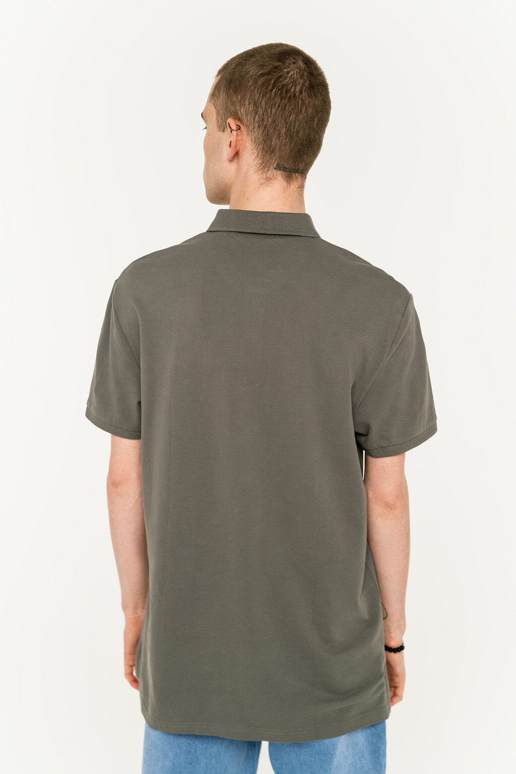 футболка-поло хлопковая свободного кроя - цвет зеленый - 4