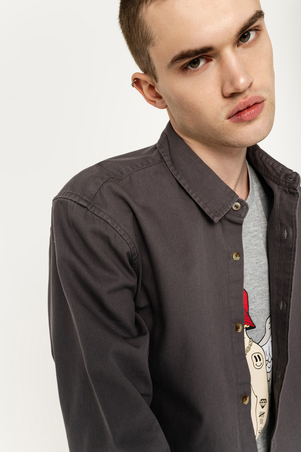 верхняя сорочка - цвет серый - 3