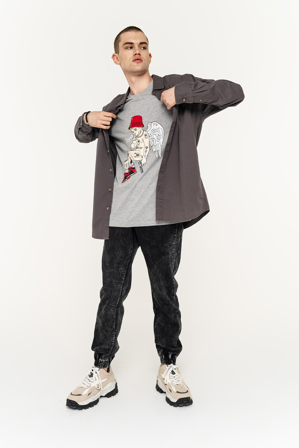 верхняя сорочка - цвет серый - 5