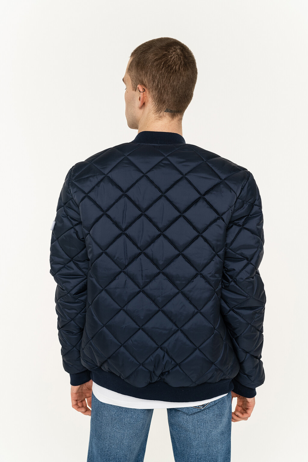 куртка-бомбер утепленная стеганая - цвет синий - 5