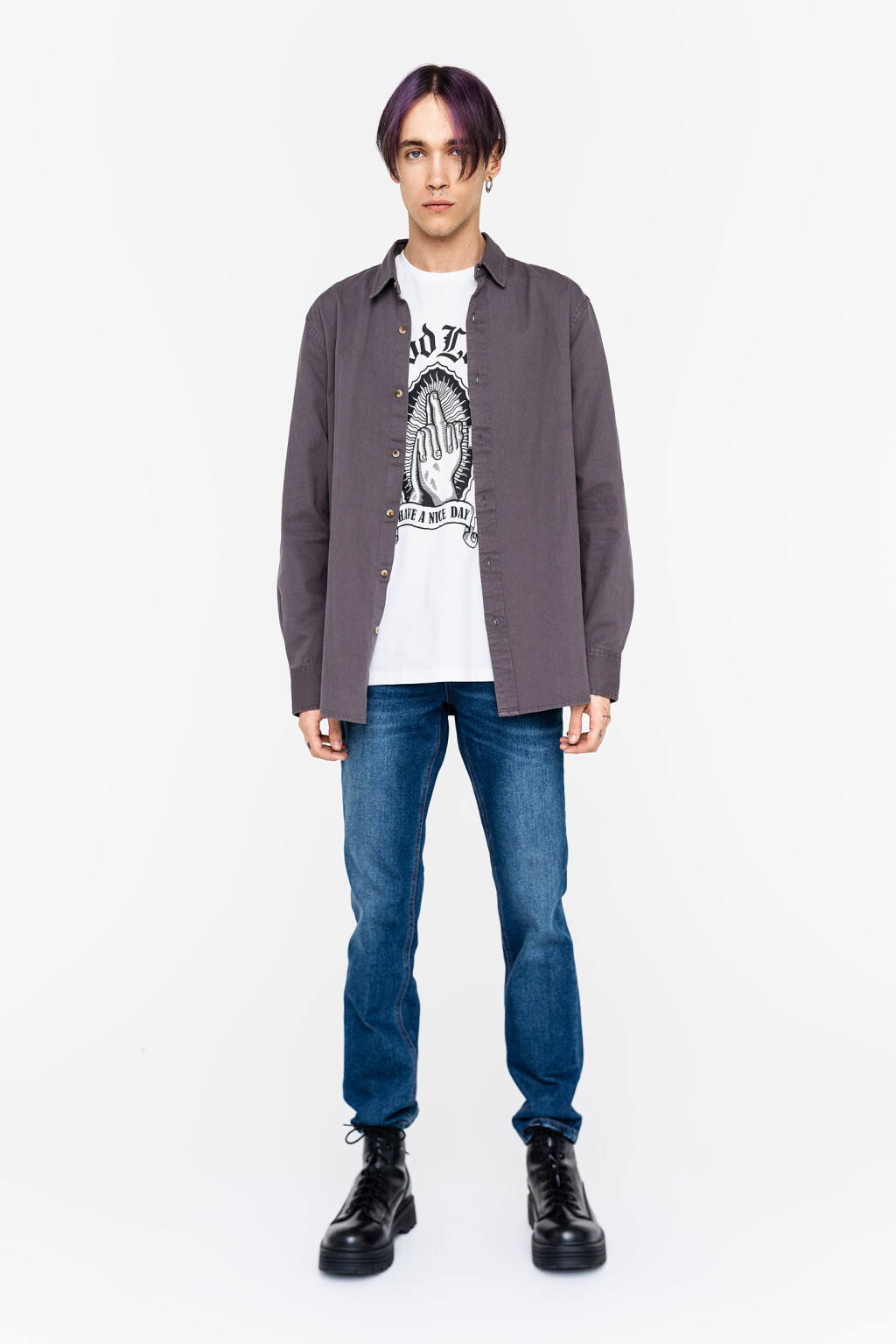 брюки джинсовые - цвет синий - 2