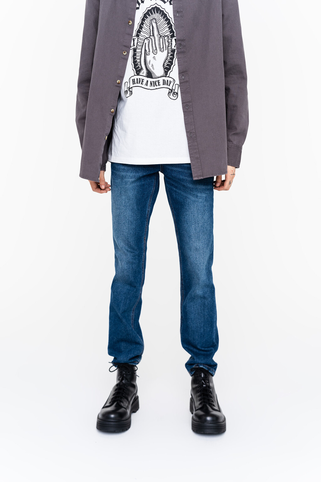 брюки джинсовые - цвет синий - 5