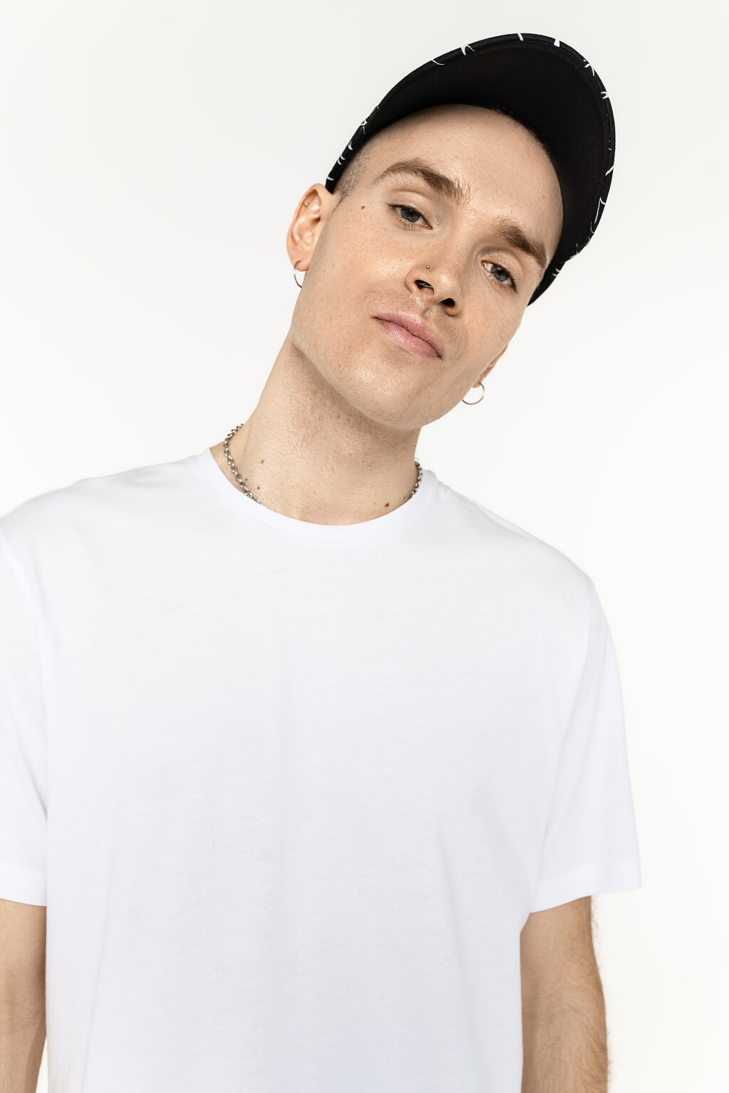 Футболка хлопковая свободного кроя - цвет белый - 2