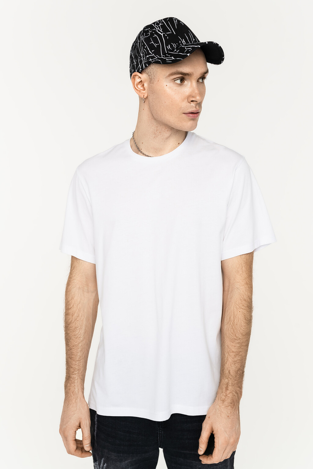 Футболка хлопковая свободного кроя - цвет белый - 3