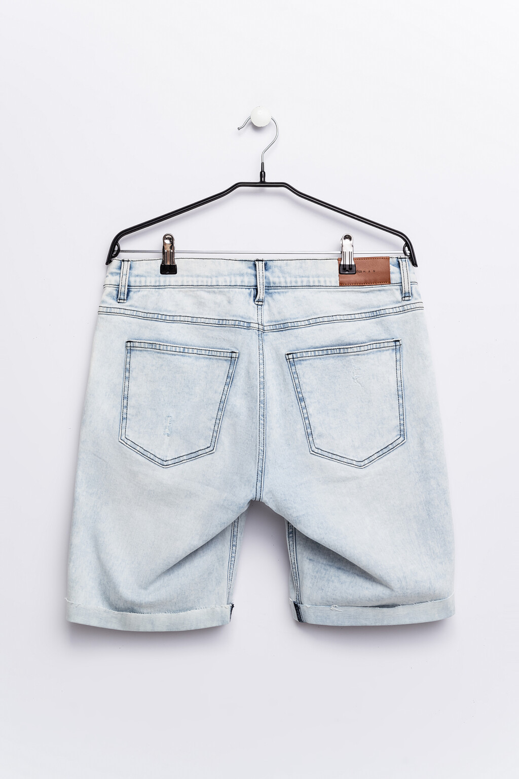 Шорты джинсовые с необработанным нижним краем - цвет голубой - 2