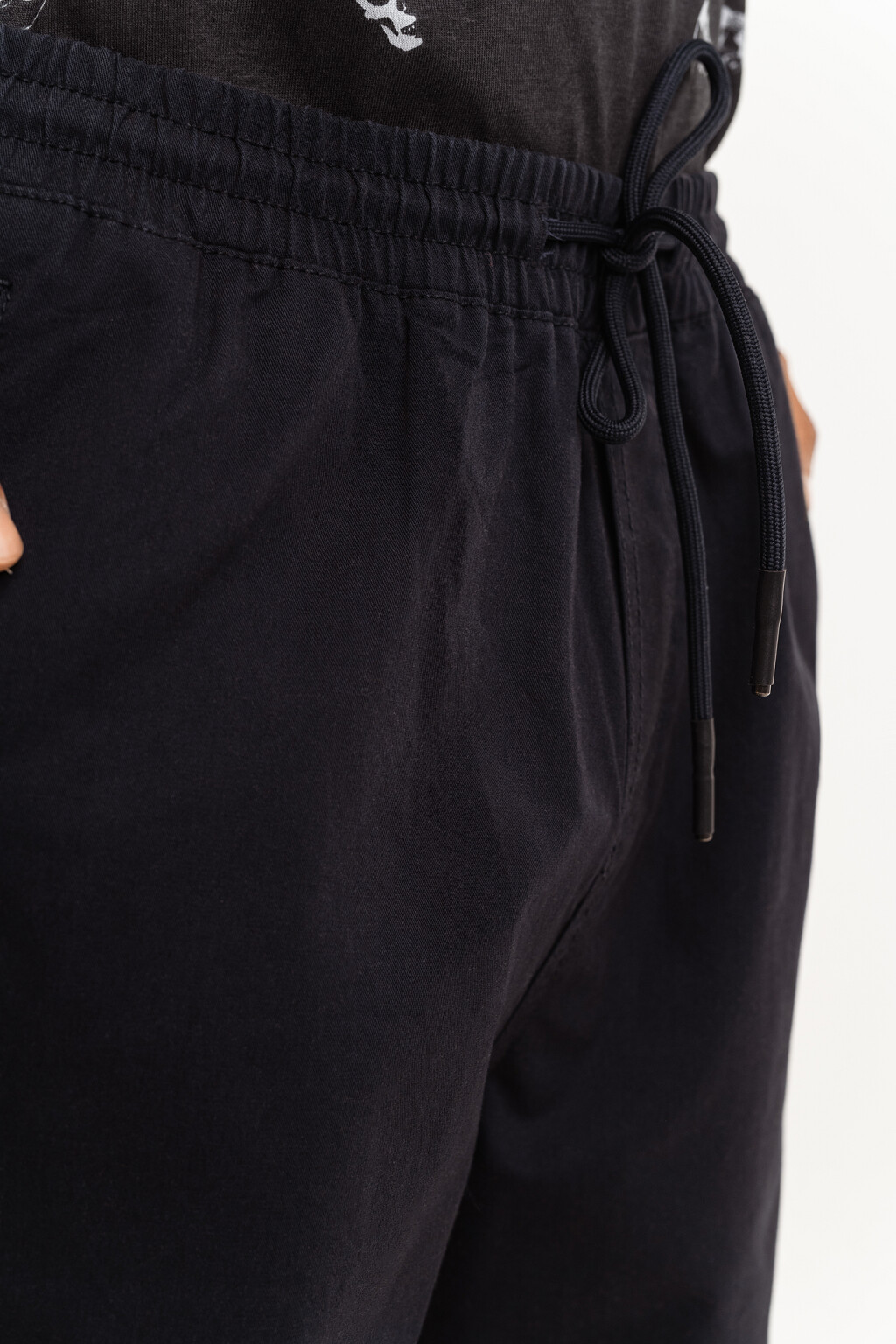 Шорты хлопковые с эластичным поясом на завязках - цвет синий - 6