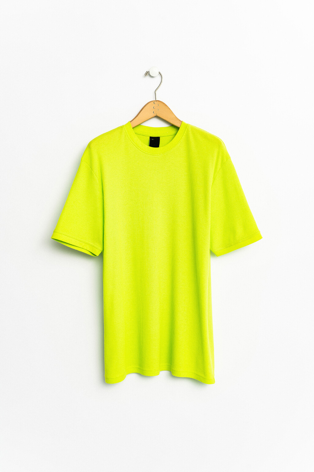 Футболка хлопковая в мелкий рубчик - цвет зеленый - 1