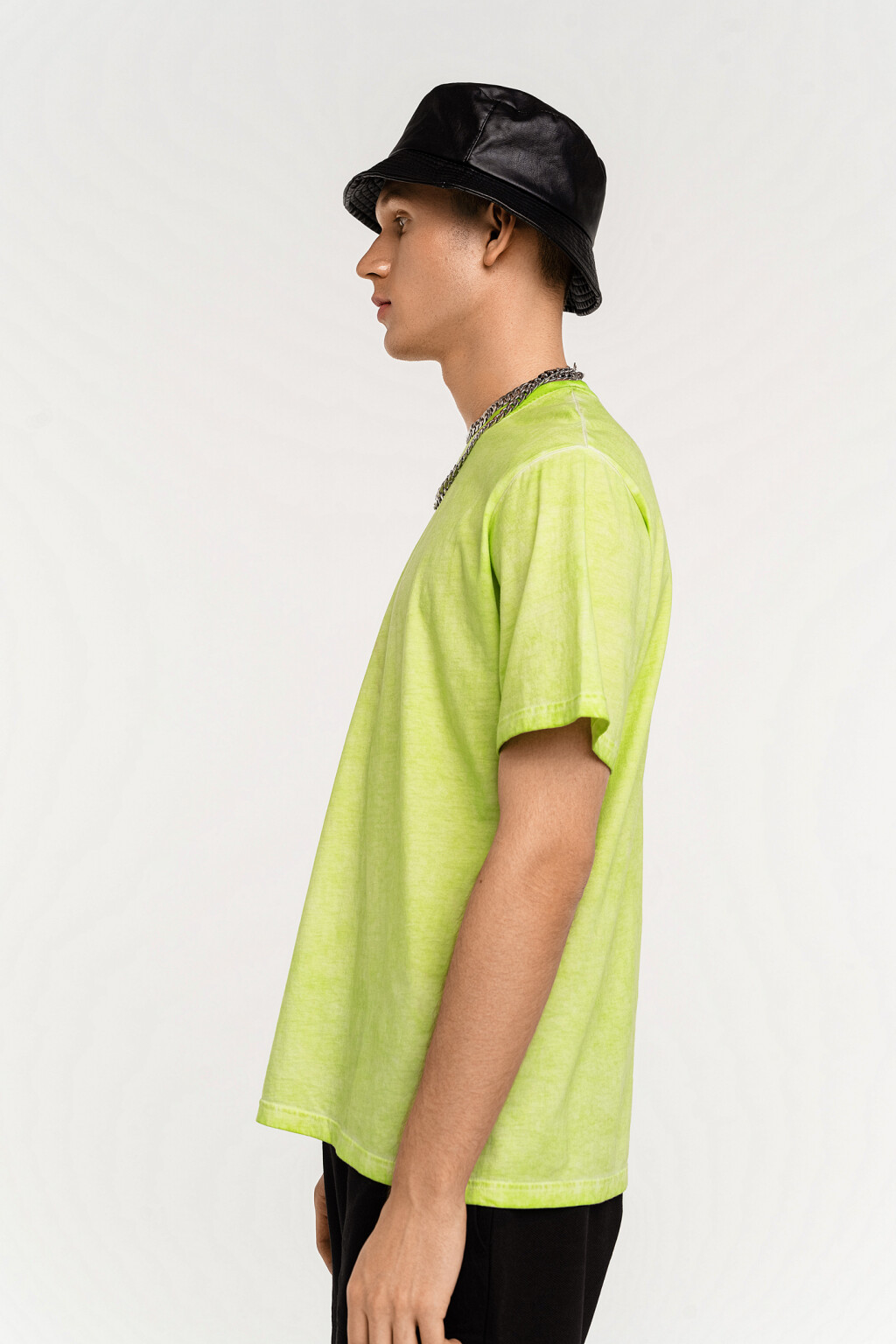 Футболка хлопковая с эффектом потертости - цвет зеленый - 3