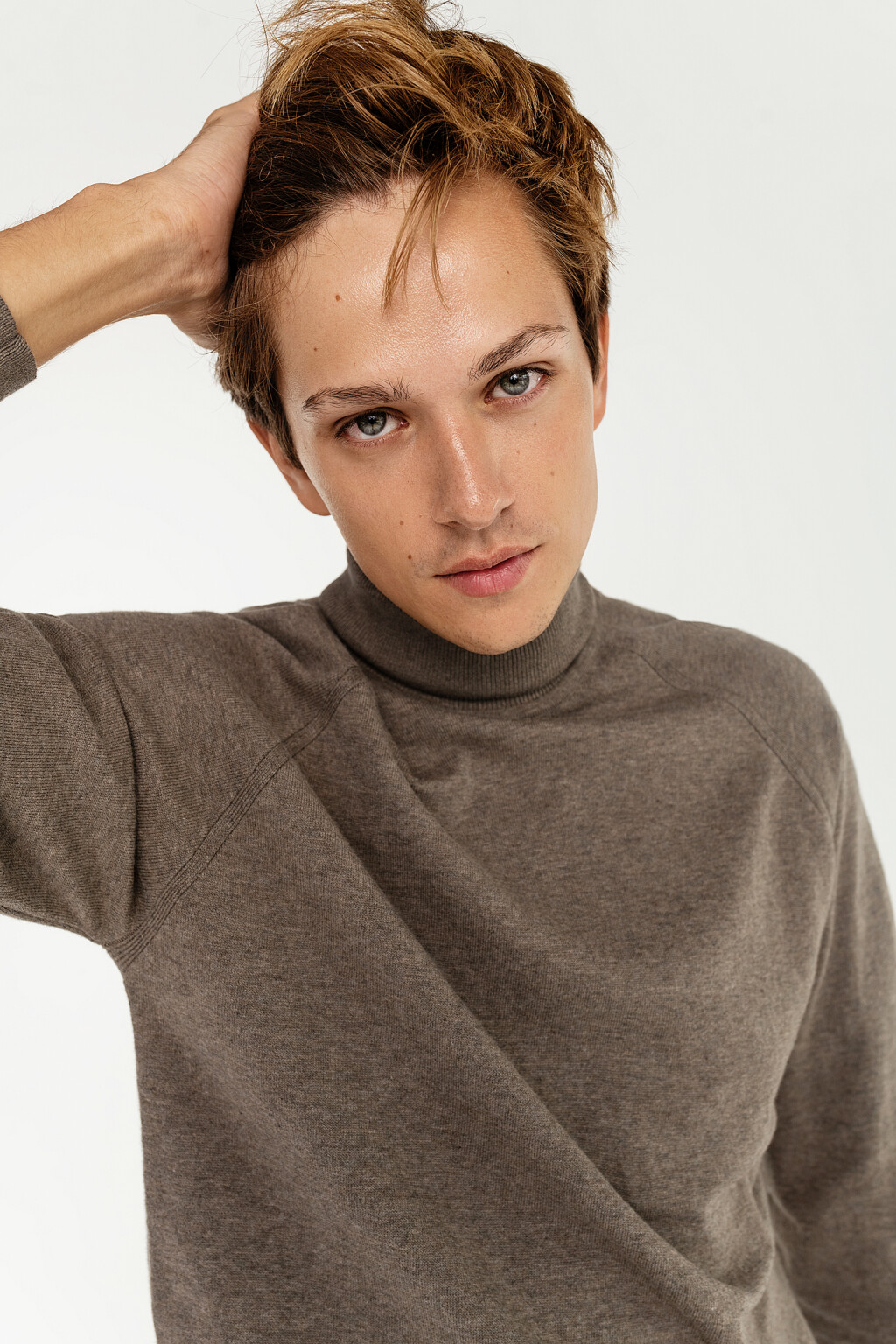 Водолазка свободного кроя с рукавом реглан - цвет коричневый - 1