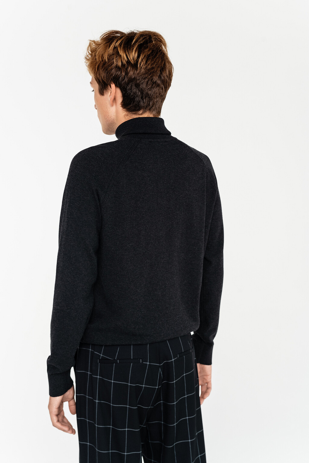 Водолазка хлопковая с рукавом реглан - цвет серый - 3