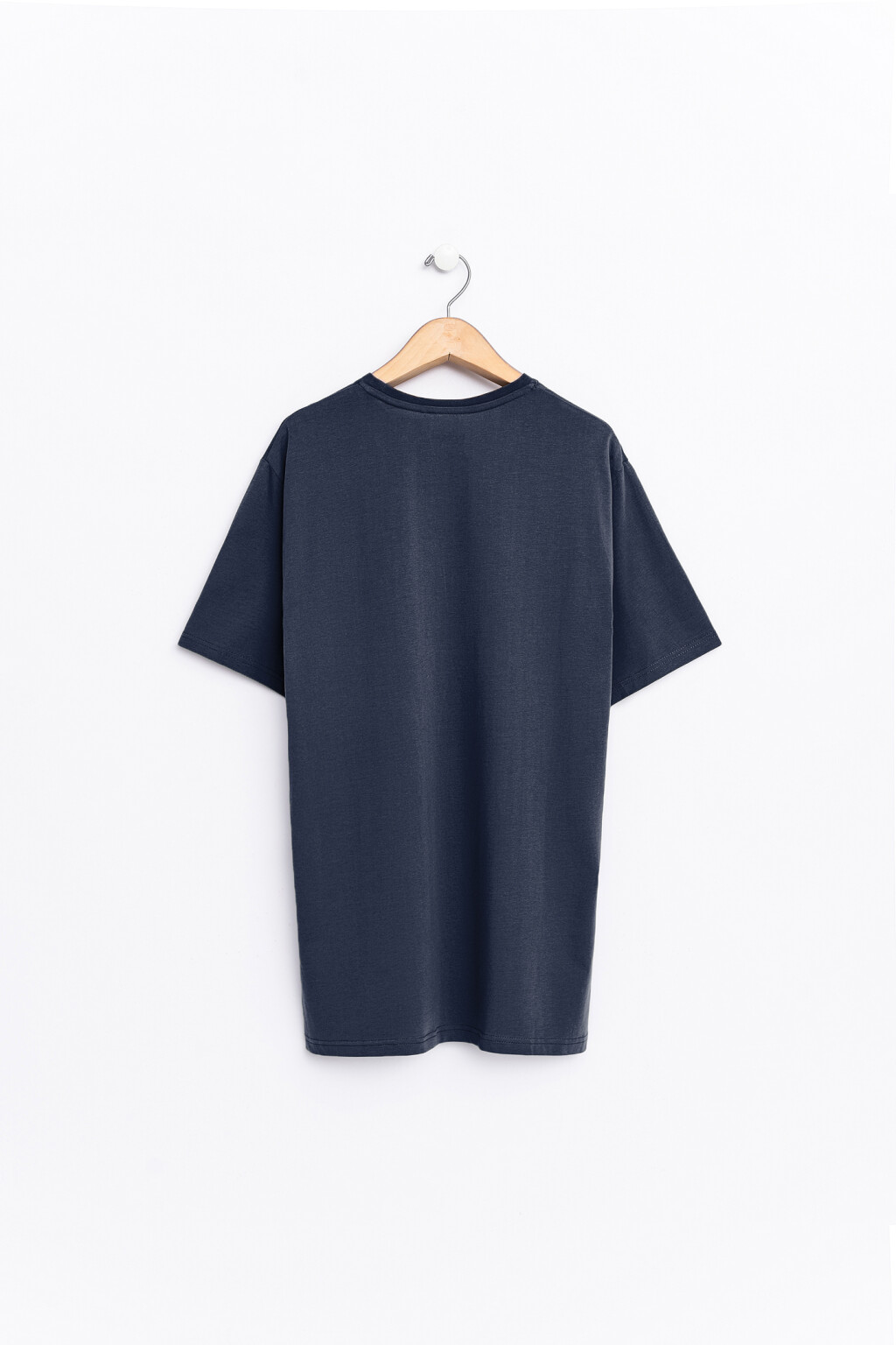 Футболка хлопковая прямого кроя - цвет синий - 2