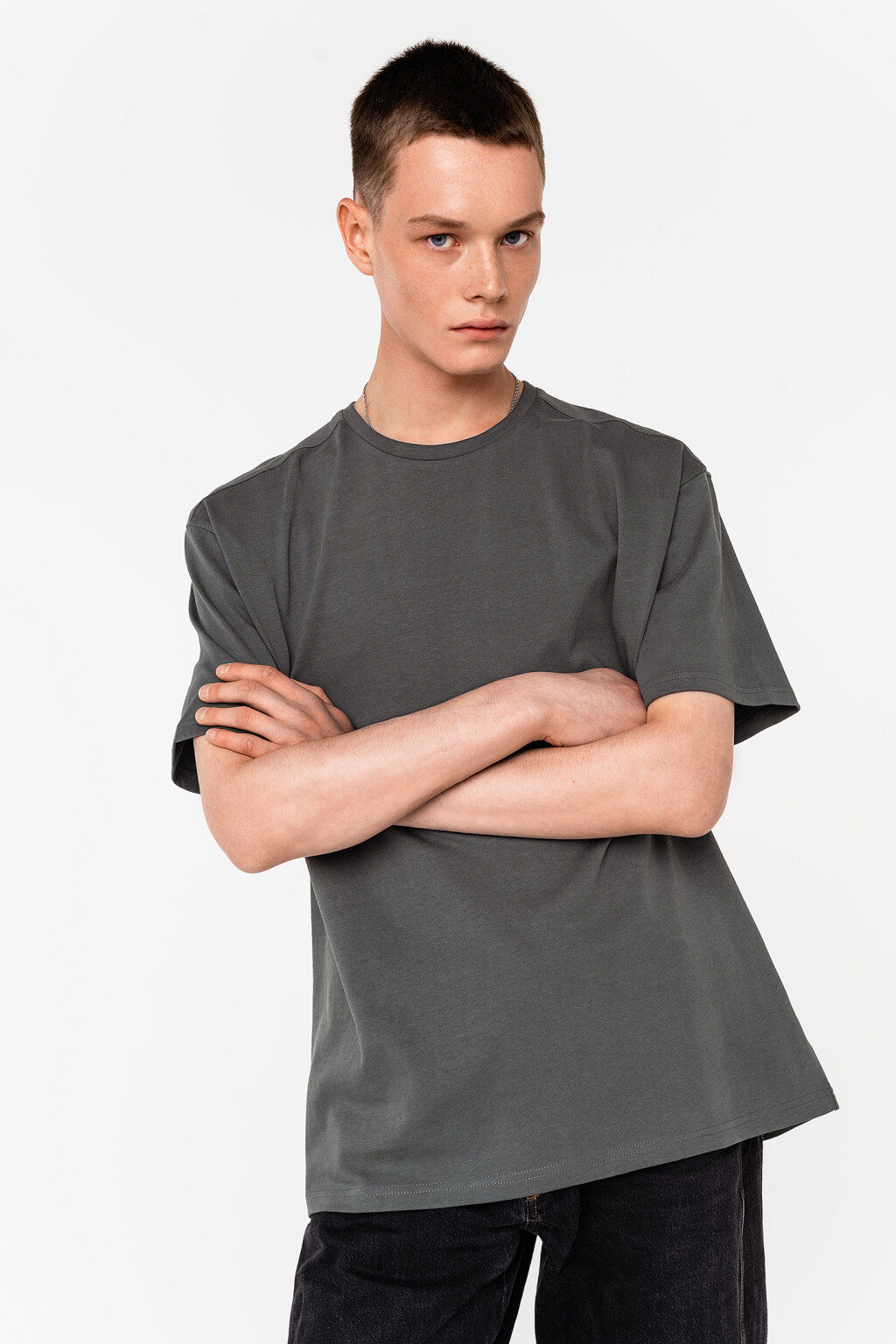 Футболка хлопковая oversize - цвет зеленый - 1