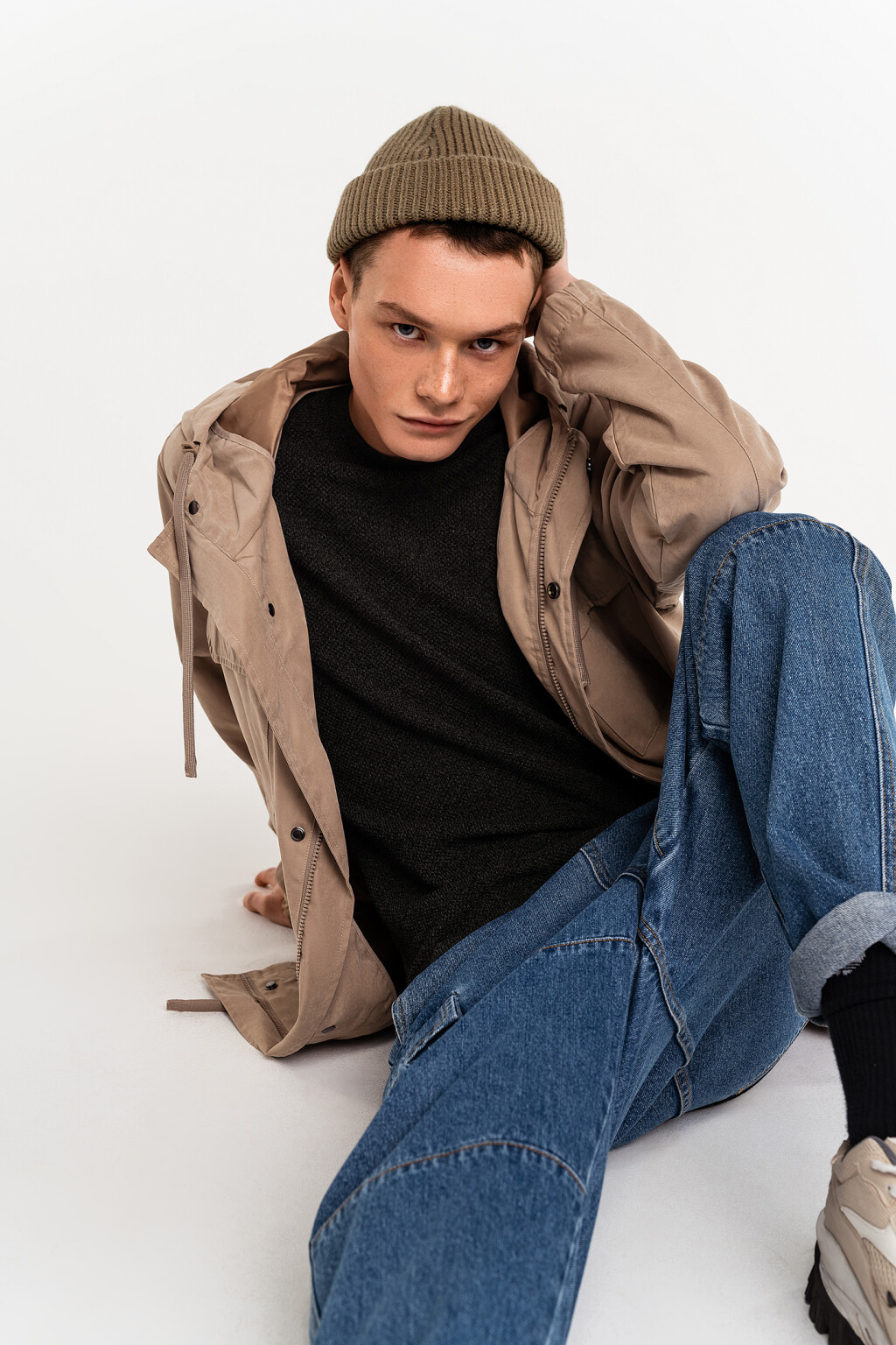 Джемпер хлопковый фактурной вязки с рукавом реглан - цвет зеленый - 3