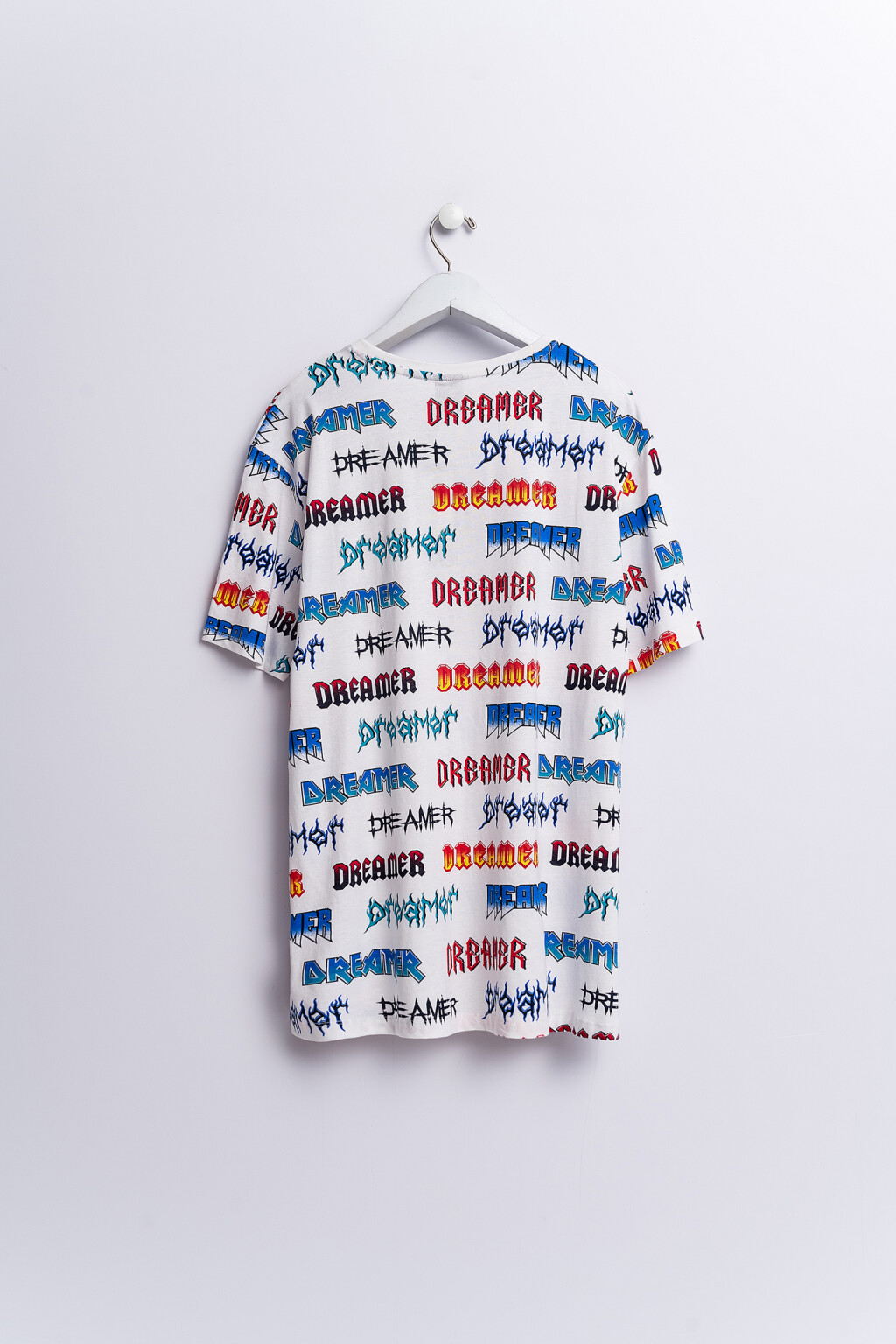 Футболка хлопковая свободного кроя с принтом - цвет белый - 2