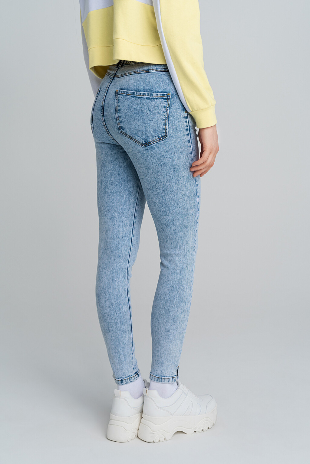 джинсы skinny с высокой посадкой - цвет голубой - 6