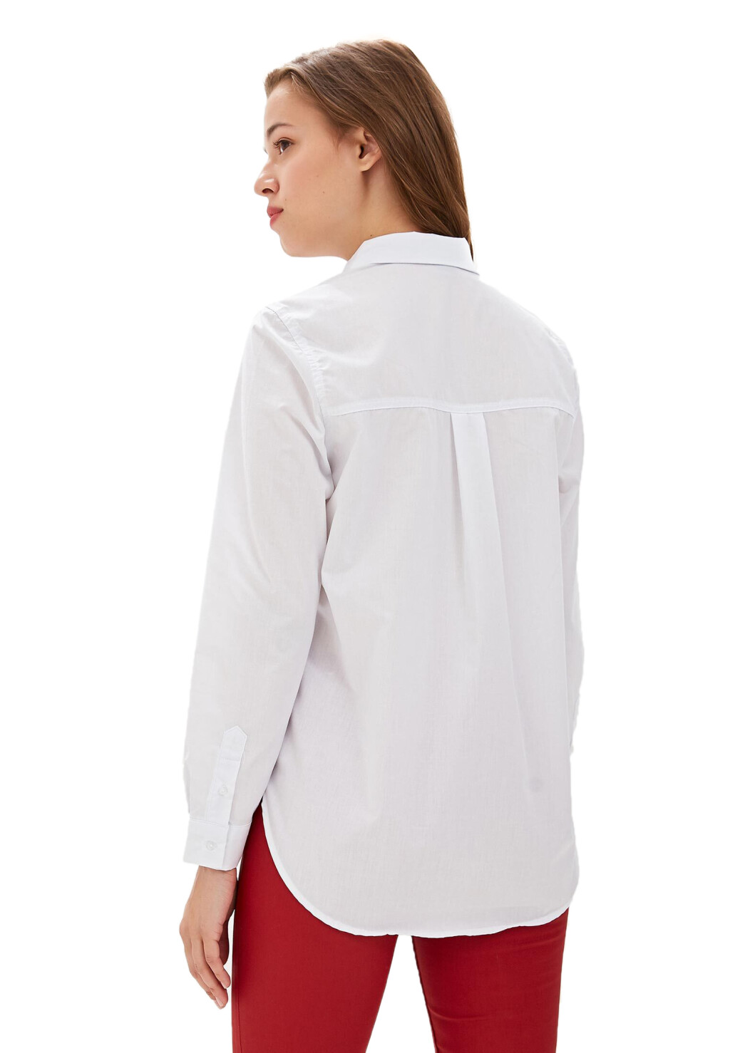 рубашка свободного кроя с карманом на груди - цвет белый - 2