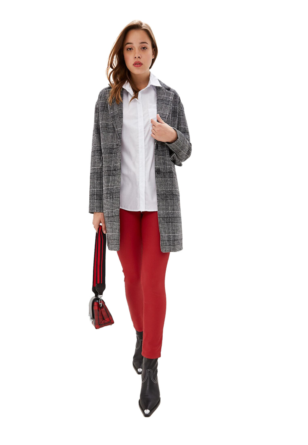 рубашка свободного кроя с карманом на груди - цвет белый - 3