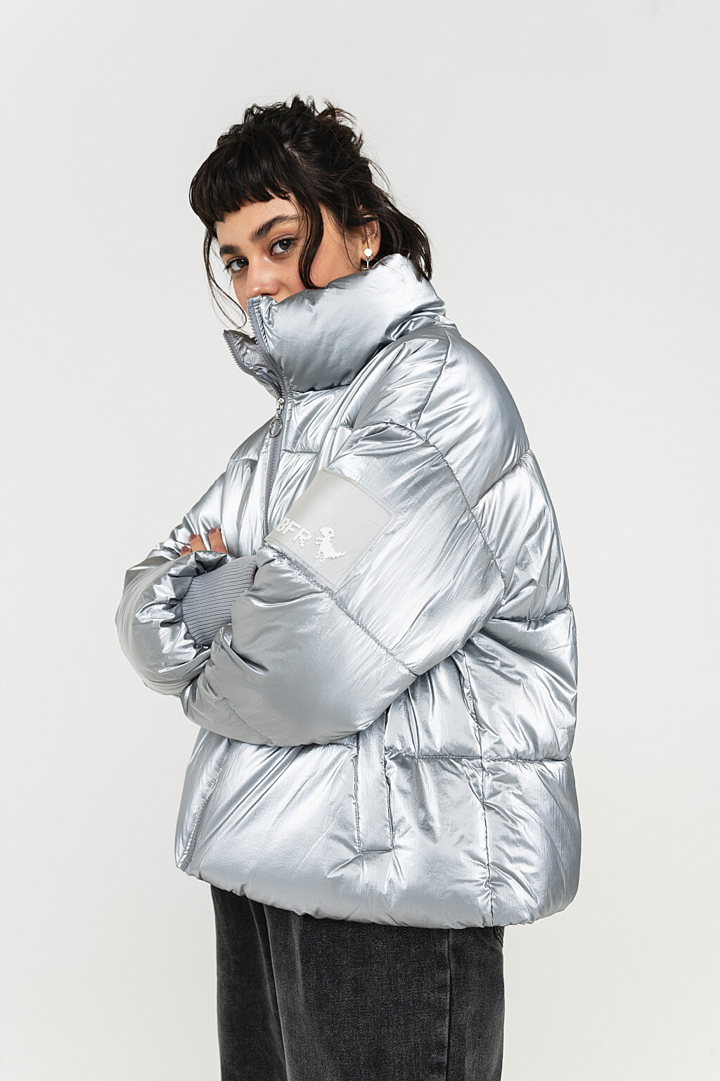 куртка женская - цвет серый - 1