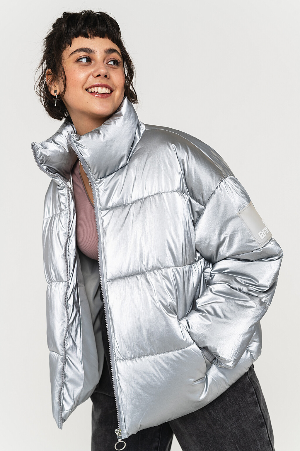 куртка женская - цвет серый - 3