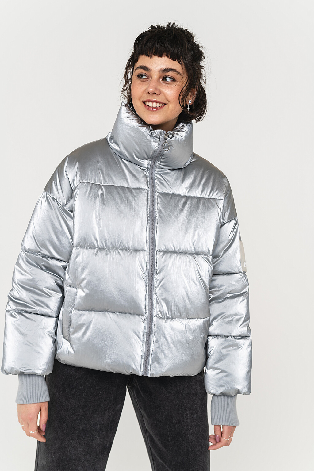 куртка женская - цвет серый - 4