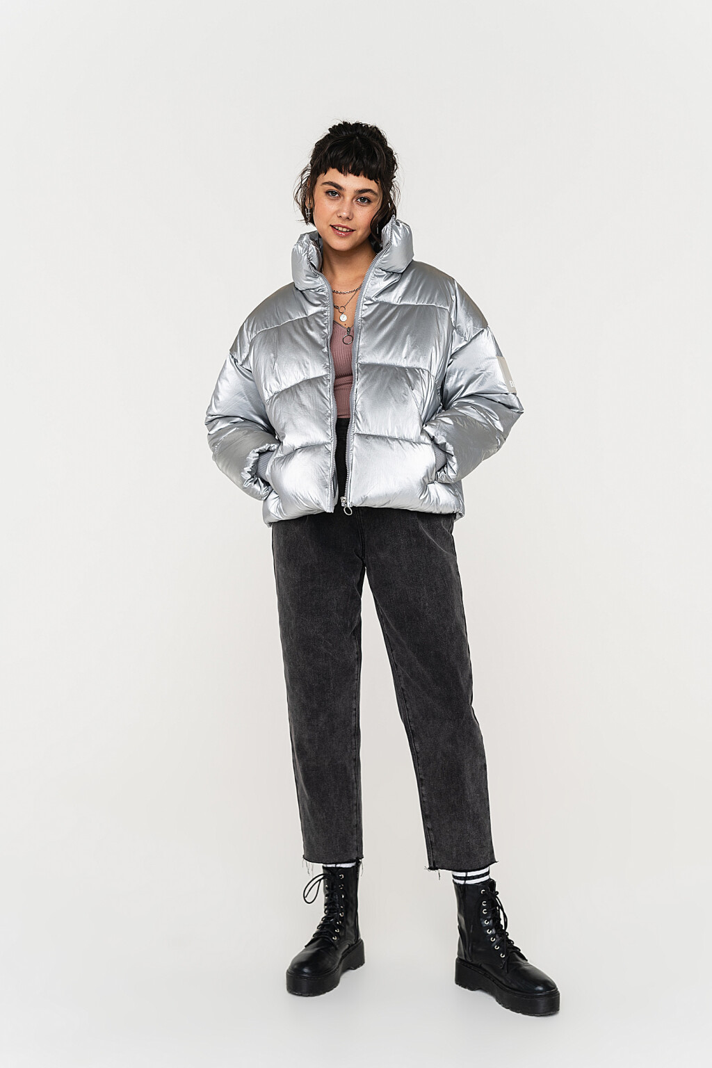 куртка женская - цвет серый - 5