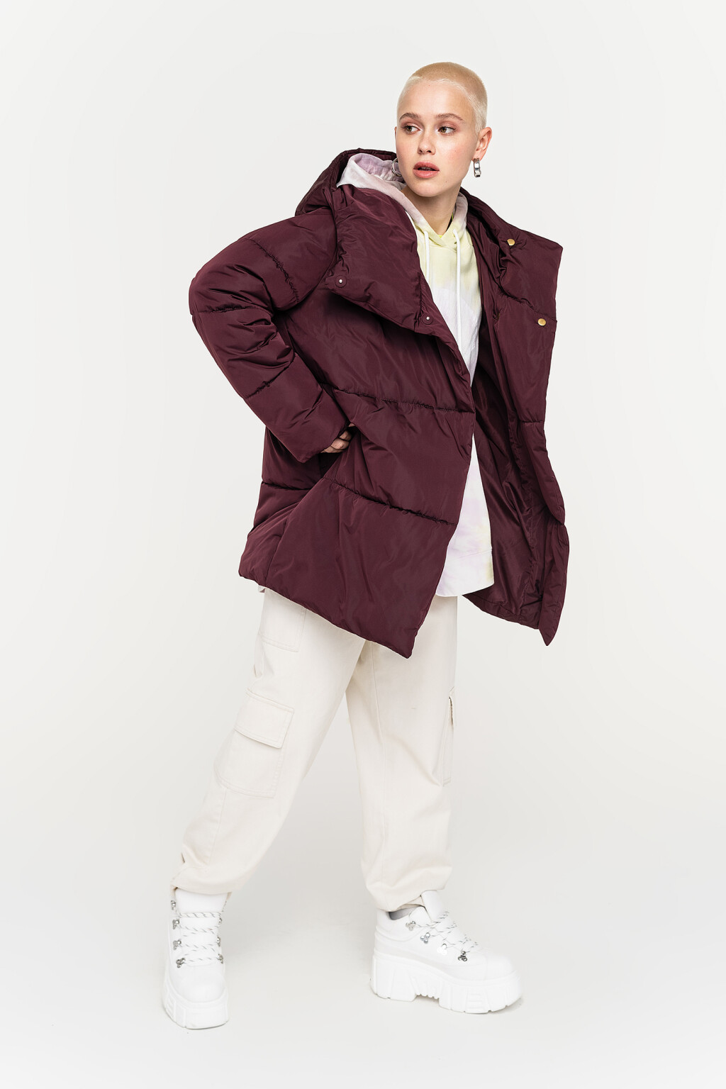 куртка женская - цвет бордовый - 3